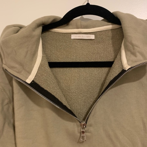 John Elliot Hooded Villian Sweatshirt Tan Size 1 - Picture 3 of 10